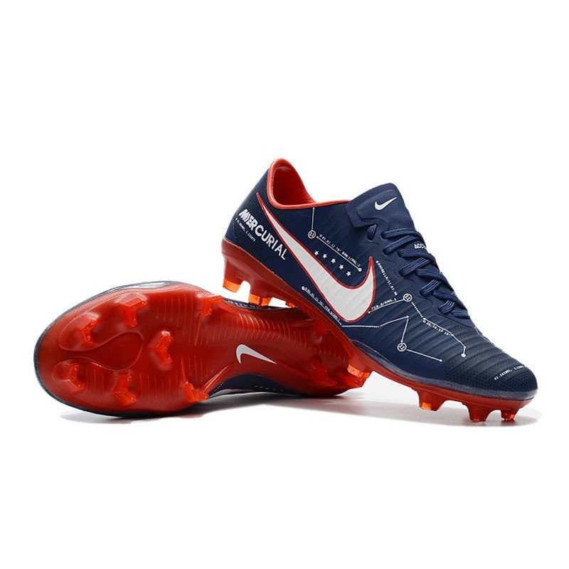 Nike Mercurial Vapor XI FG 2017 Crampon de Foot Bleu Rouge – Image 8