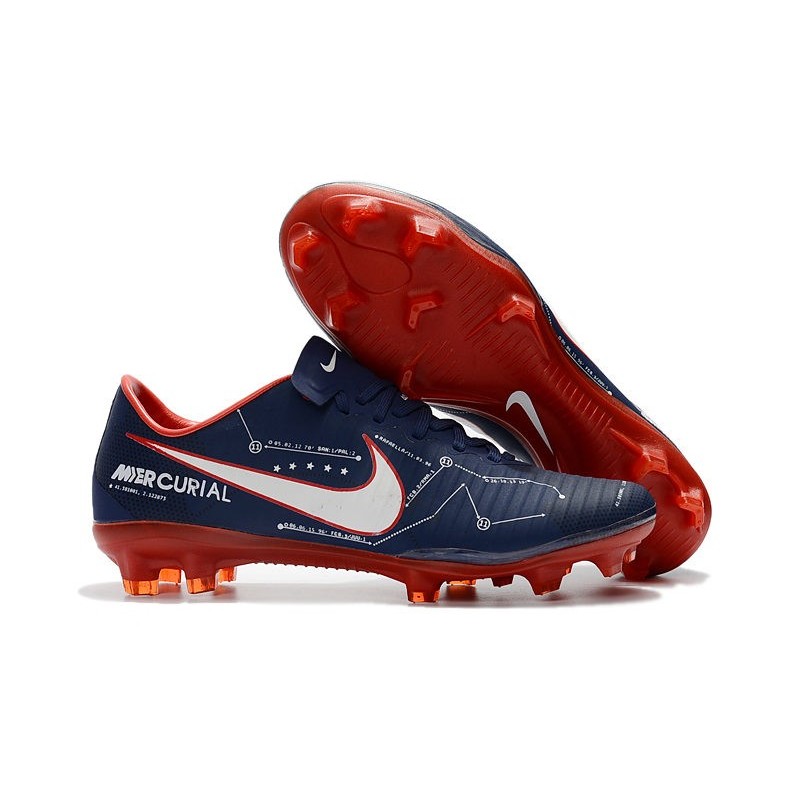 Nike Mercurial Vapor XI FG 2017 Crampon de Foot Bleu Rouge – Image 3