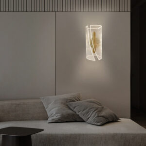 Ligne de coupe de cylindre acrylique de fer de luxe moderne LED pour le chevet C20277
